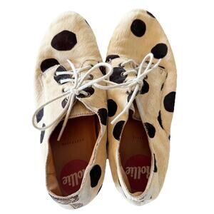 Rollie Nation Rollie Derby Pony Hair Loafer Leather Polka Dot Lace Shoe 39/8.5